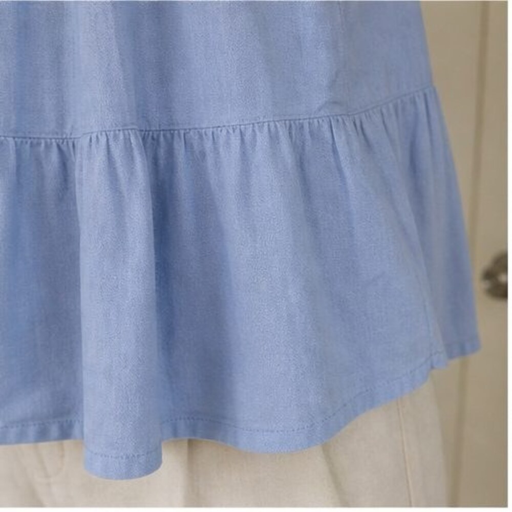 Blue Button Blouse - Picture 6 of 6
